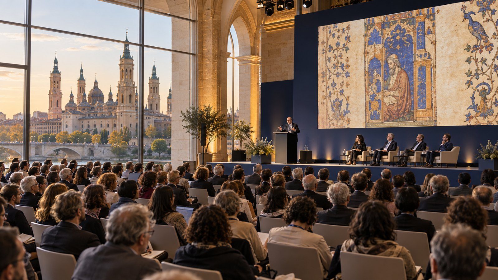 A congress hall with a large audience